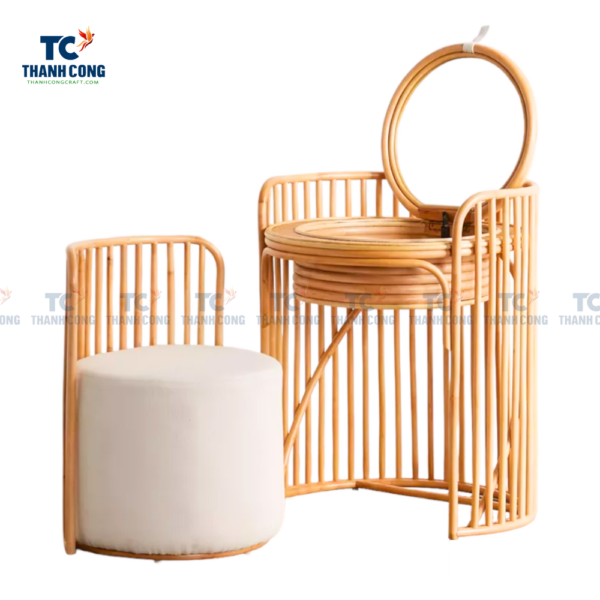 Rattan Vanity and Stool Set for Kids (TCF-23095)