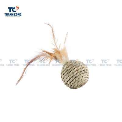 Seagrass Ball With Feather Cat Toy (TCPH-23036)