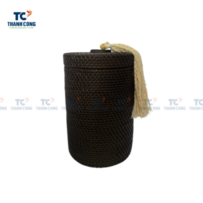 Woven Rattan Cylinder Basket With Lid (TCSB-23138)