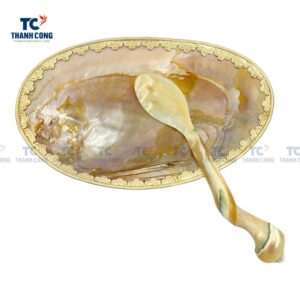 Mother of Pearl Caviar Dish and Spoon Serving Set