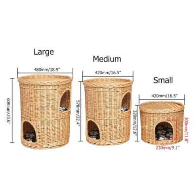 Two Tier Wicker Cat Bed Basket