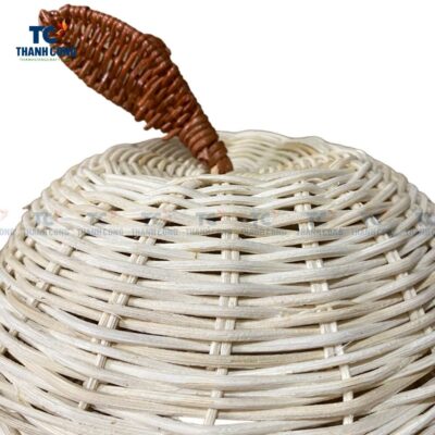 Rattan Apple Shape Basket With Lid (TCBDA-24042)