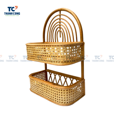 Rattan Two Tier Wall Shelf (TCHD-24238)