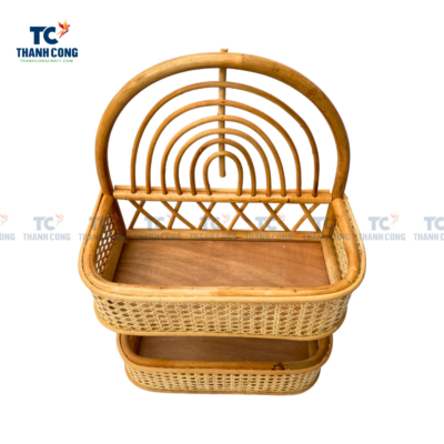 Rattan Two Tier Wall Shelf (TCHD-24238)