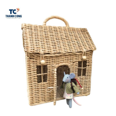 rattan house basket, wicker house basket, house shaped wicker basket, wicker house purse, rattan house bag