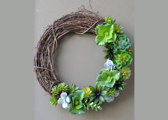 How to make a grapevine succulent wreath
