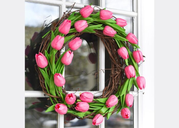 diy tulip grapevine wreath, how to make a tulip grapevine wreath