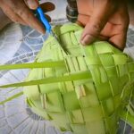 How to weave a basket with palm leavesfronds step by step