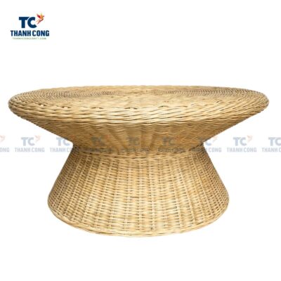 round wicker cocktail table, round rattan cocktail table