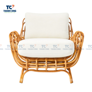 rattan armchair with cushion, cane armchair with cushion, indoor rattan armchair