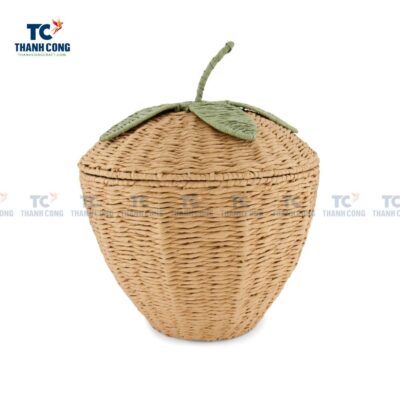 Strawberry Water Hyacinth Storage Basket, water hyacinth basket wholesale