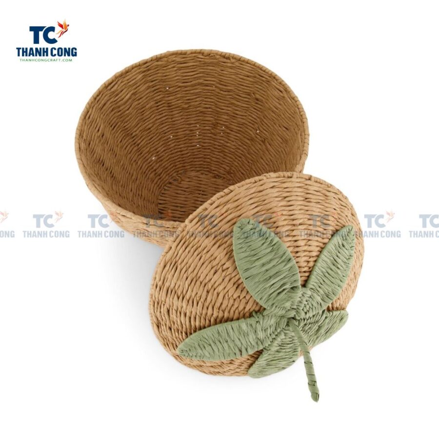 Strawberry Water Hyacinth Storage Basket (TCBDA-24055)