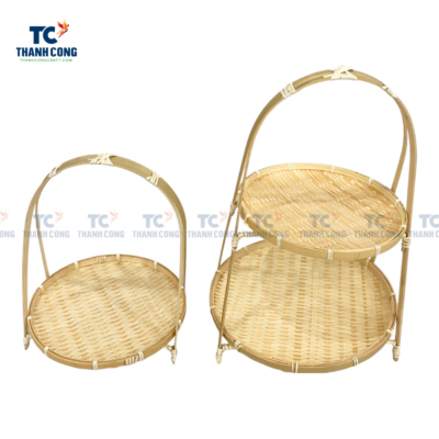 Two Tier Woven Bamboo Tray (TCKIT-24255)