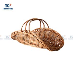 vintage wicker log basket, antique wicker log basket