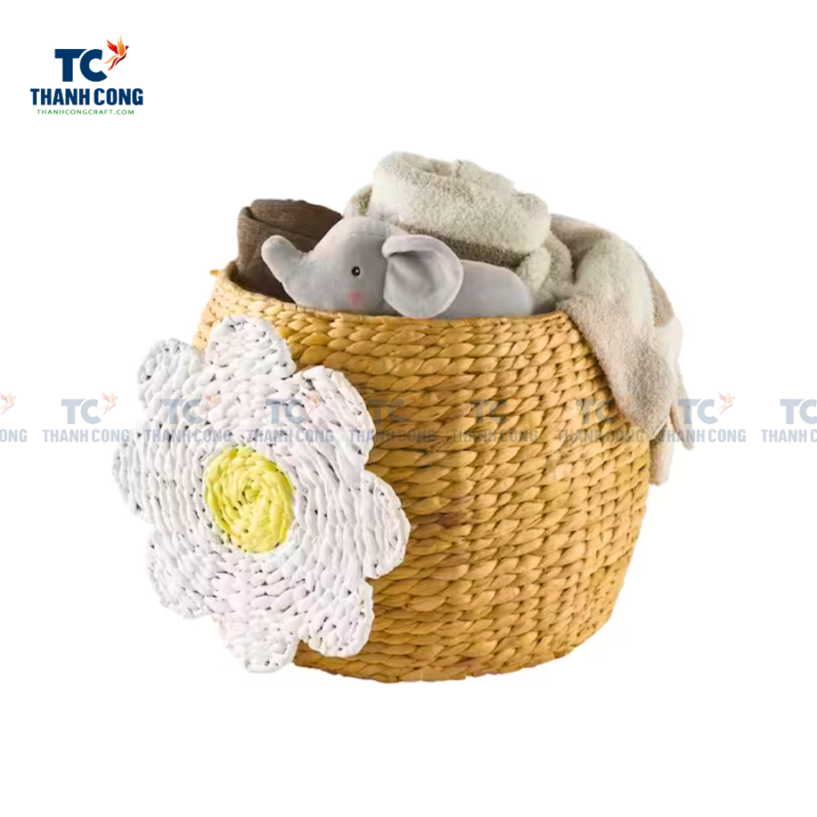 Water Hyacinth Flower Basket (TCBDA-24065)