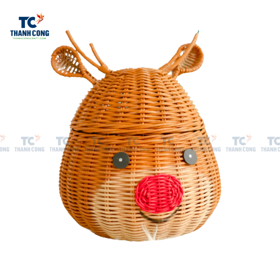 Christmas Rattan Reindeer Basket (TCSB-23157)