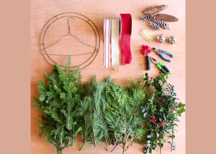 How to make a pine wreath DIY step by step