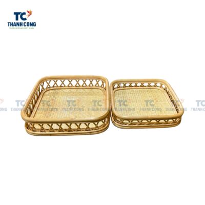 Rattan Natural Woven Cane Tray (TCKIT-24267)