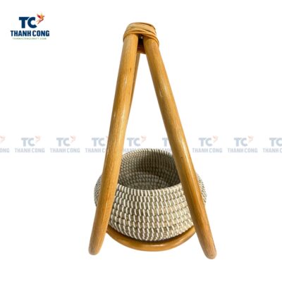 Seagrass Hanging Planter With Rattan Frame (TCSB-23159)