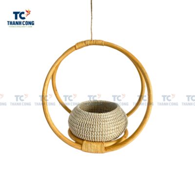 Seagrass Hanging Planter With Rattan Frame (TCSB-23159)