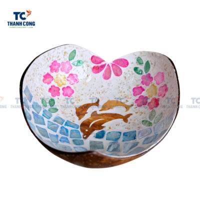 Heart Shaped Mosaic Coconut Bowl