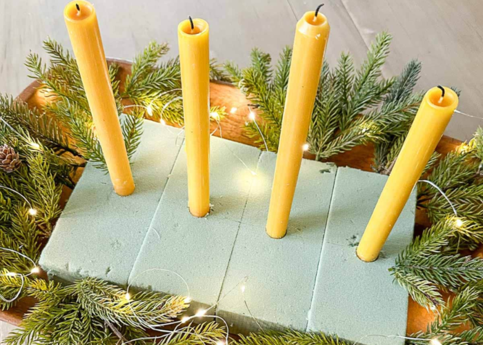 Winter dough bowl ideas 2: Dough bowl into a scene straight out of a fairy tale by filling it with LED string lights