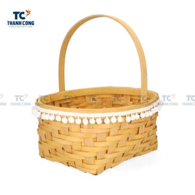 Bamboo Flower Basket with Handle (TCSB-24178)