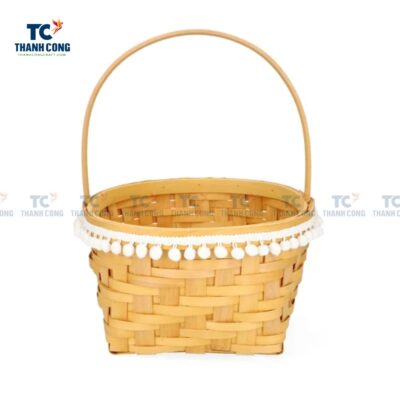 Bamboo Flower Basket with Handle (TCSB-24178)