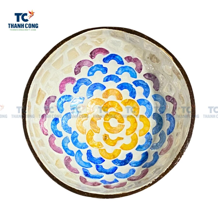 Coconut Bowl Inlaid With Mother Of Pearl (TCCB-24069)