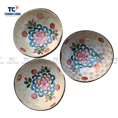 Coconut Bowl With Seashell Inlay (TCCB-24075)