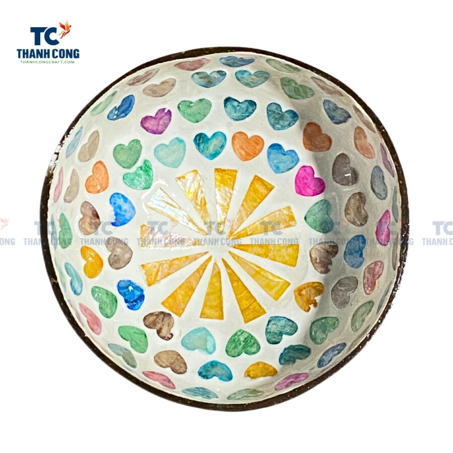 Coconut Lacquered Mother Of Pearl Inlaid Bowl (TCCB-24074)