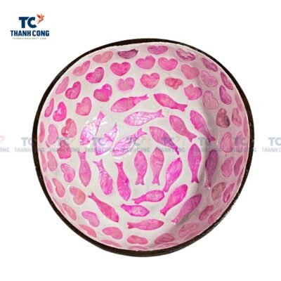 Fish Design Mosaic Inlay Coconut Shell Bowl (TCCB-24079)