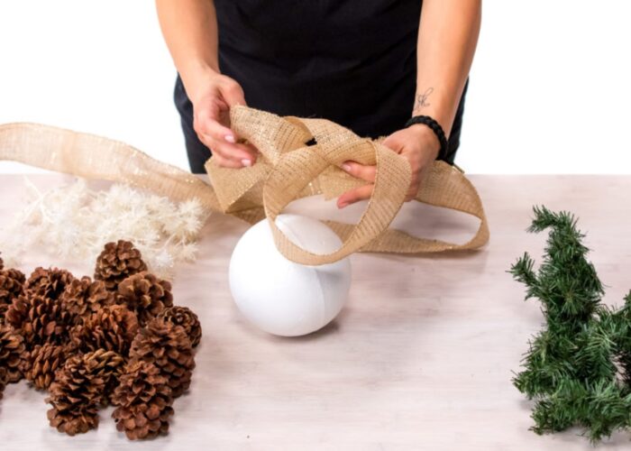 How To Make A DIY Pinecone Kissing Ball