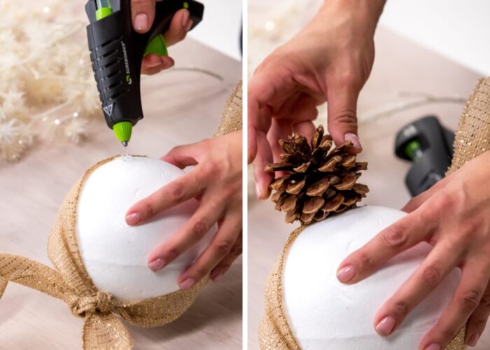 How To Make A DIY Pinecone Kissing Ball