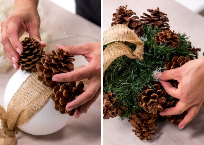 How To Make A DIY Pinecone Kissing Ball