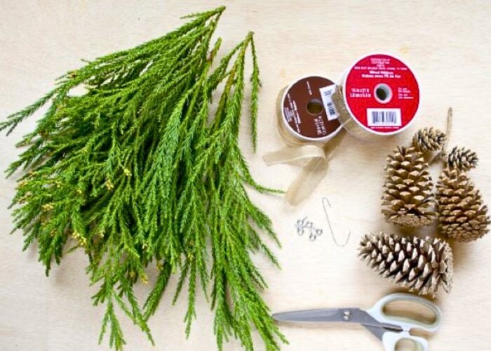 How To Make A Pine Cone Swag For Christmas