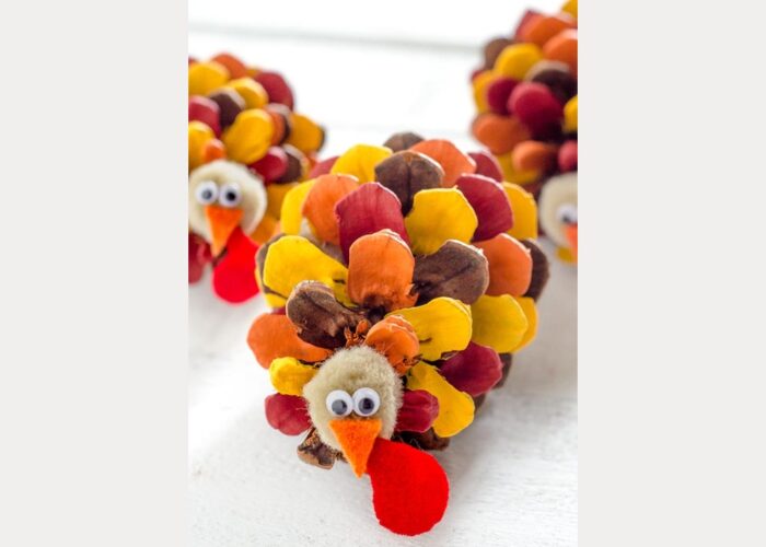 How To Make A Turkey With Pine Cones Crafts For Kids