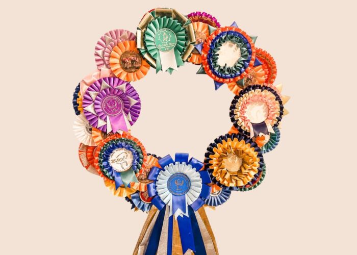 How to make a wreath out of horse show ribbons