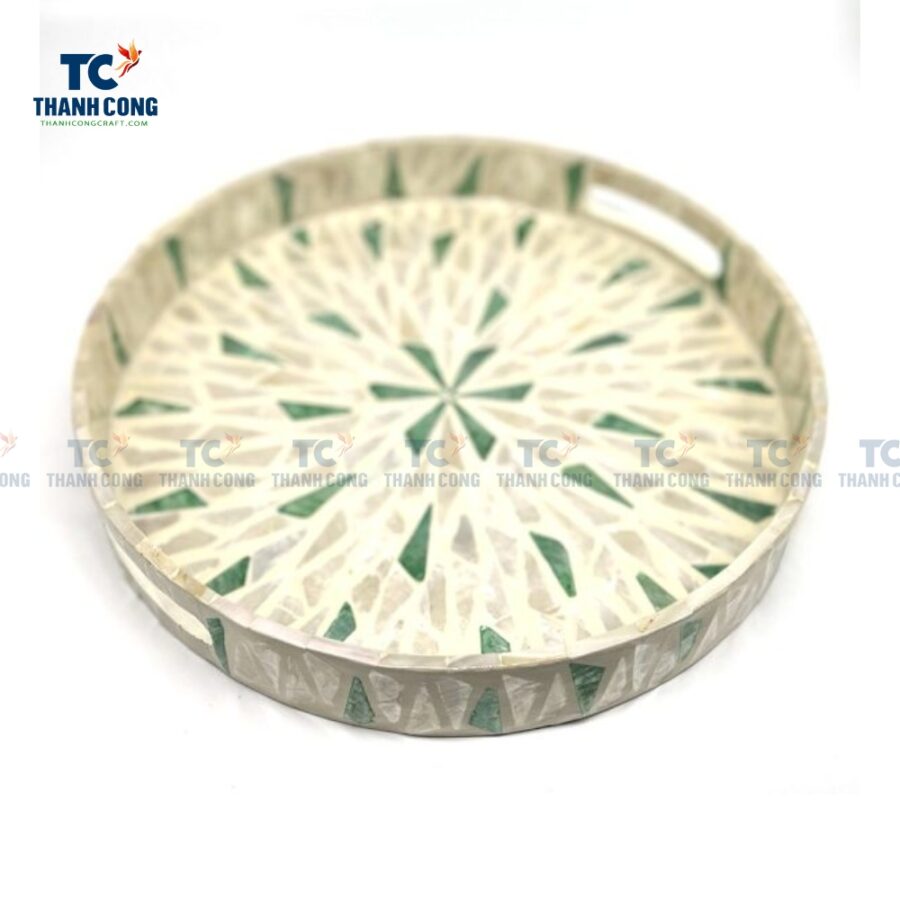 Mother Of Pearl Floral Round Tray (TCKIT-24272)
