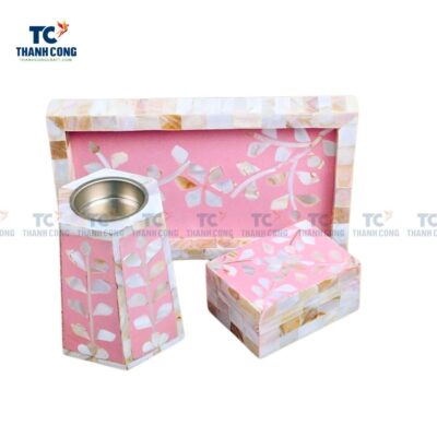 Pink Mother Of Pearl Mabkhara Burner Set (TCPFA-24067)