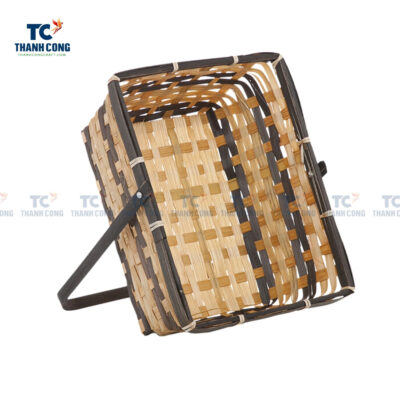 Rectangular Bamboo Handle Gift Basket