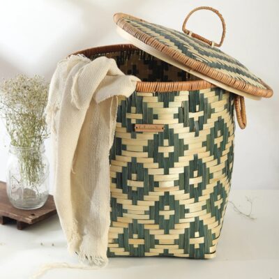 Round Bamboo Laundry Basket (TCSB-24176)