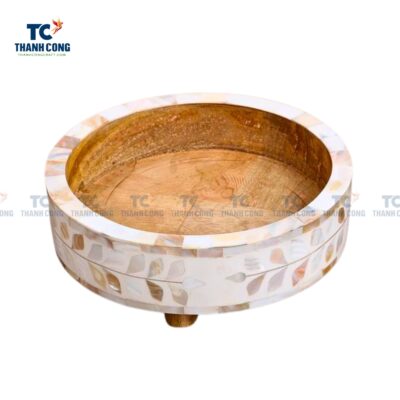 Round Mother Of Pearl Inlaid Tray (TCKIT-24273)