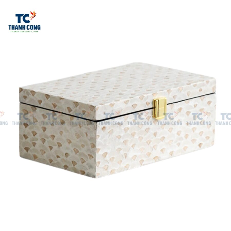 Silver White Mother Of Pearl Jewelry Box (TCHD-24326)