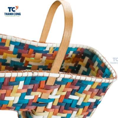 bamboo stair basket with handle