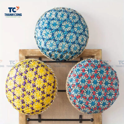 flower pattern bamboo basket