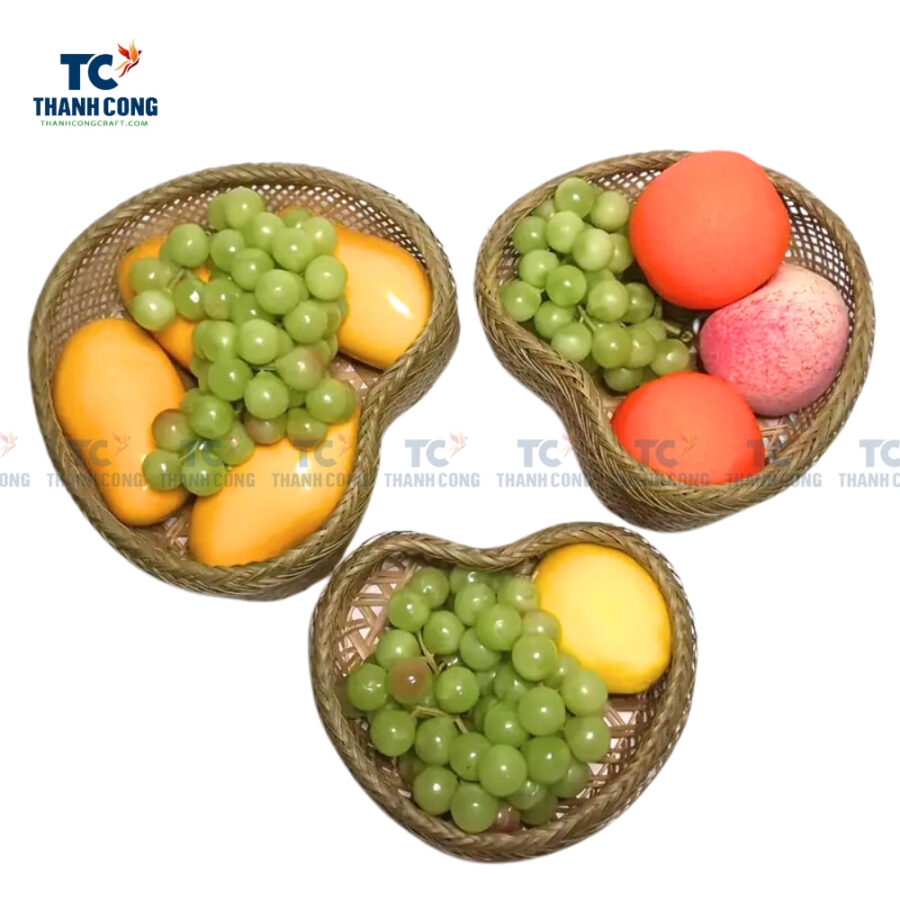 heart shape bamboo fruit basket