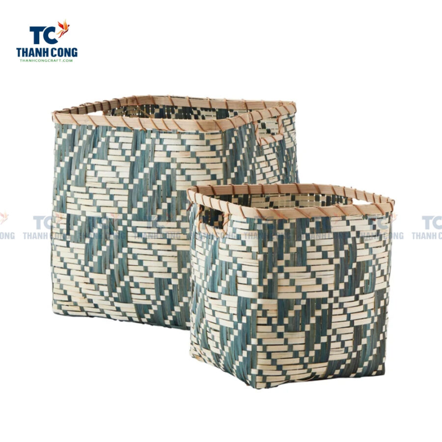 large square bamboo basket