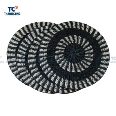 Black Round Seagrass Placemat (TCKIT-24392)