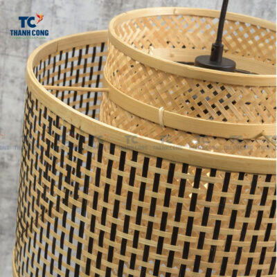 Black Woven Bamboo Pendant Shade (TCHD-24380)